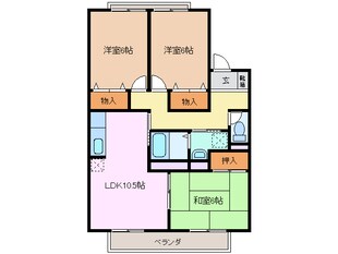 中川原駅 徒歩9分 2階の物件間取画像